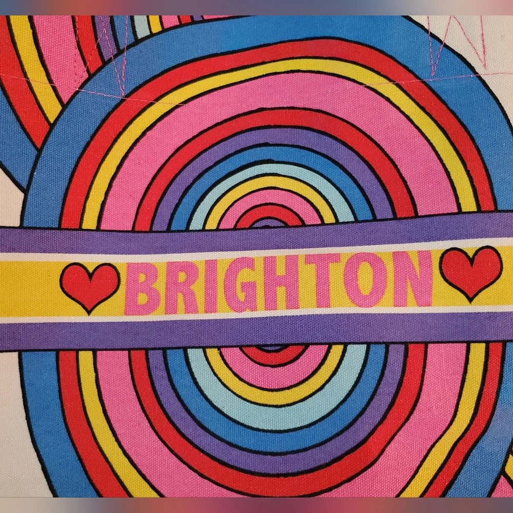 NWT Brighton Rainbow Bright Canvas Tote - Picture 3 of 9
